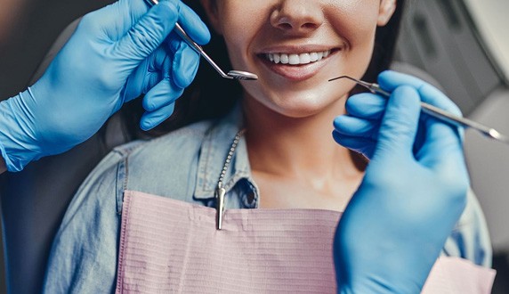 A dentist at work